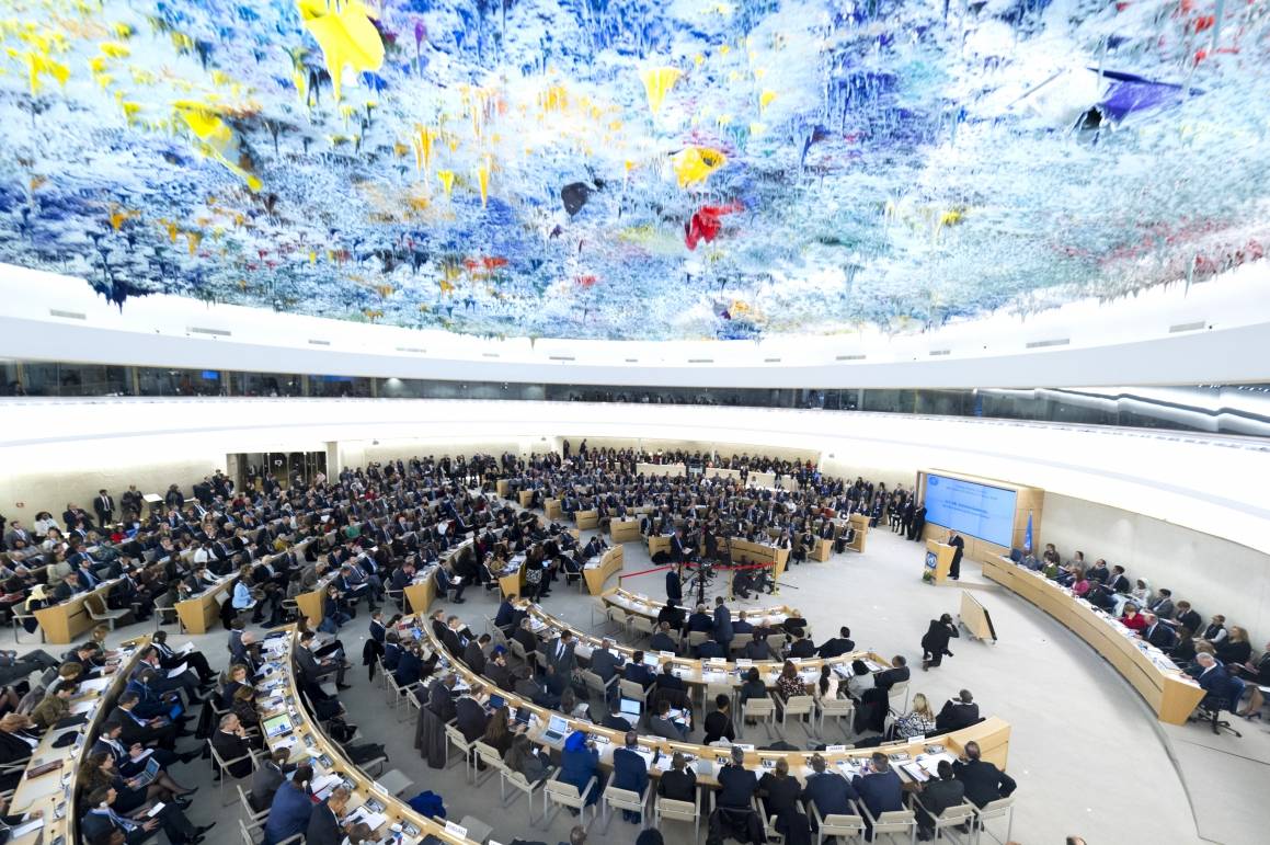Salen til FNs menneskerettighetsråd i Genève. Foto: UN Photo/Violaine Martin